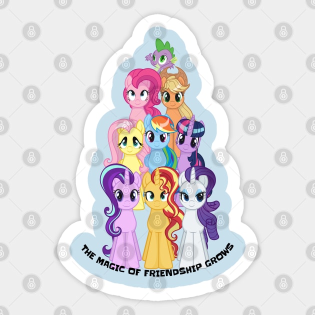 My Little Pony main cast (mane 6, 8,9) Sticker by SketchedCrow